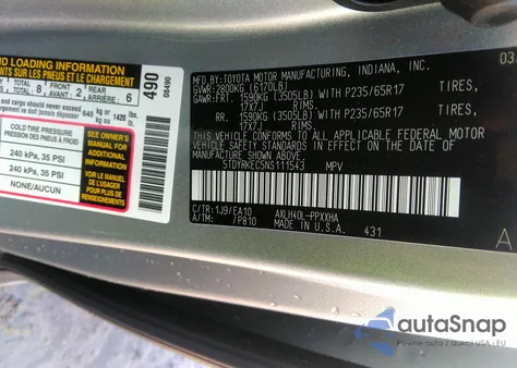 2022 Toyota Sienna Xle z USA, uszkodzony, nr VIN 5TDYRKEC5NS111543